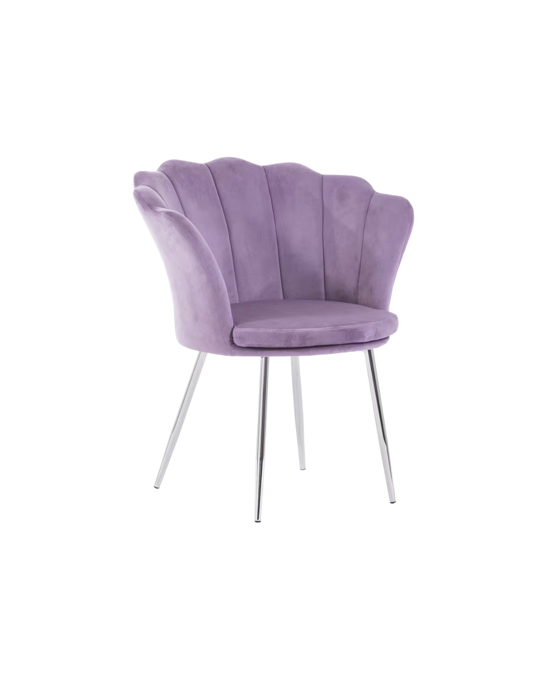 Poltrone in velluto a conchiglia set 2 pezzi lilla