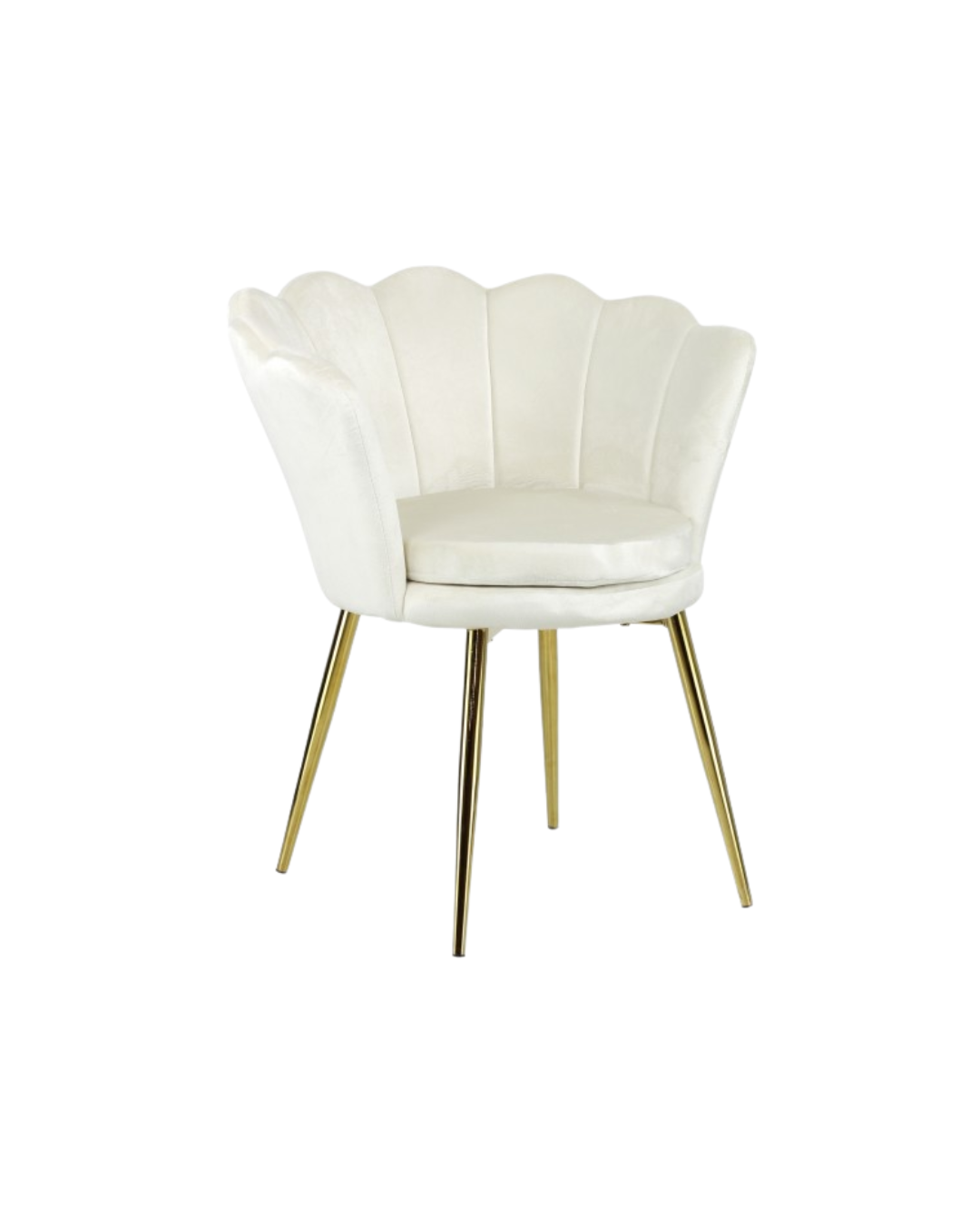 PREORDINE - Poltrona in velluto a conchiglia set 2 pezzi panna