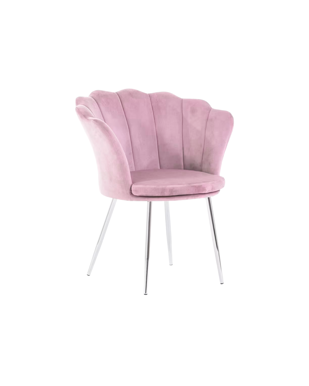 PREORDINE - Poltrona in velluto a conchiglia set 2 pezzi rosa chiaro