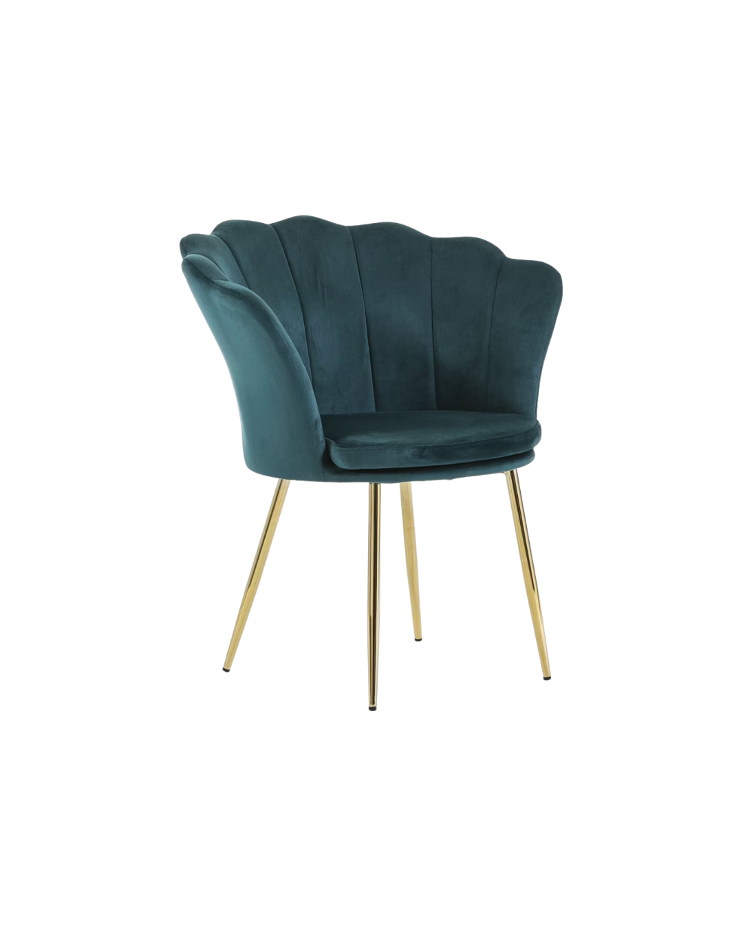 Poltrona in velluto a conchiglia set 2 pezzi verde