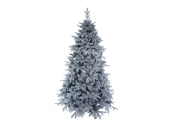 Albero di Natale innevato in pvc e pe Rodella 981 rametti da 210 cm