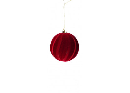 Set 12 palline di natale rosse in polistirolo e tessuto 8 cm