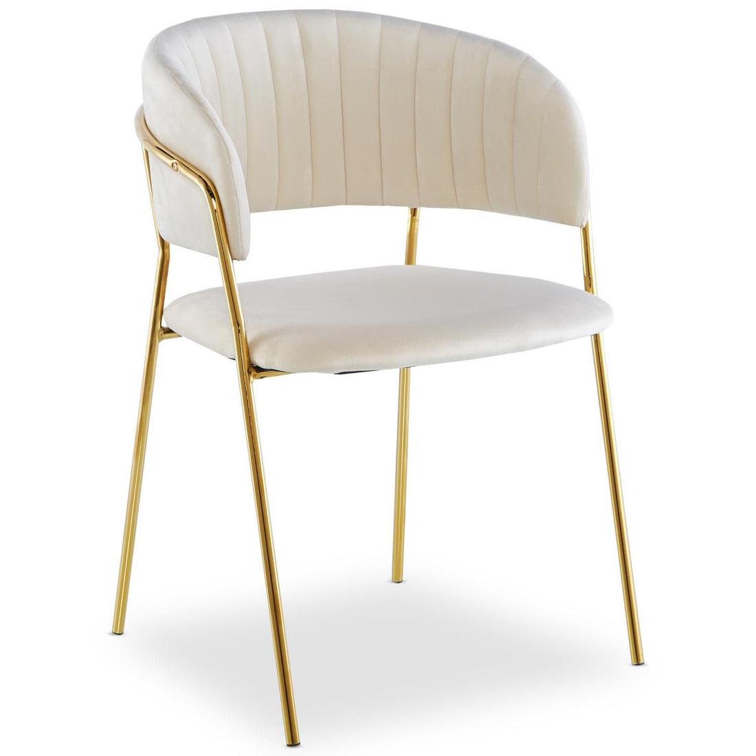 Sedia in velluto crema