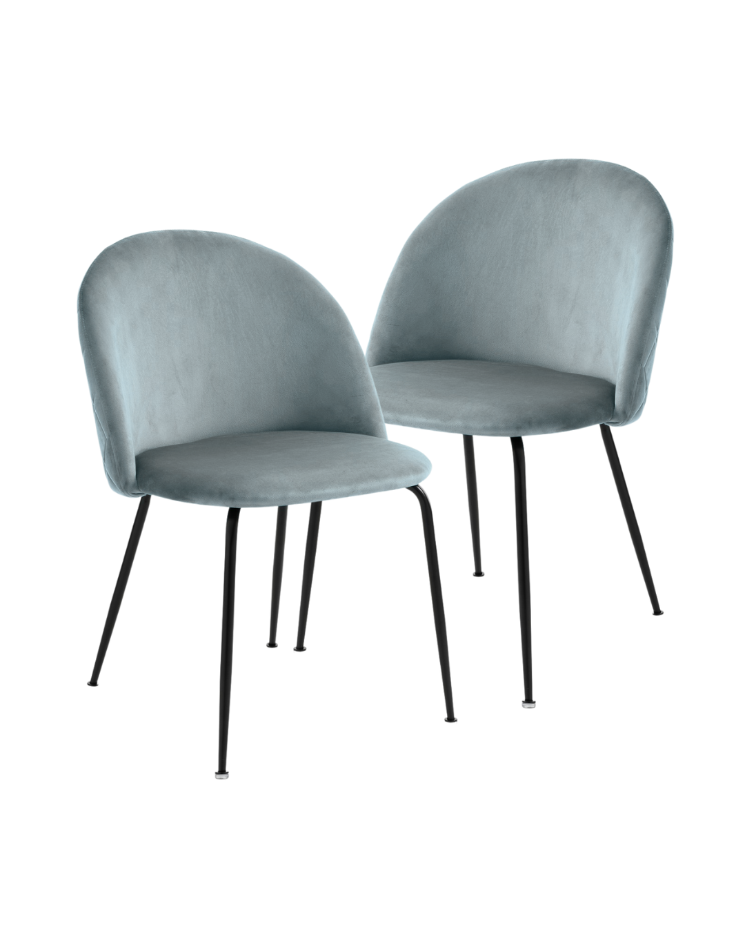 Preordine set 2 Sedie in velluto grigio