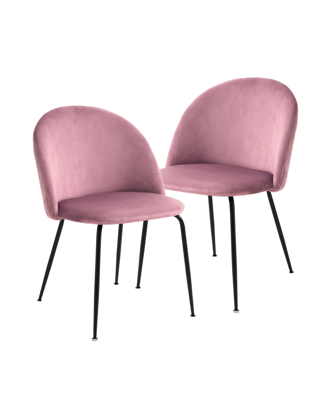 Set 2 Sedie in velluto rosa