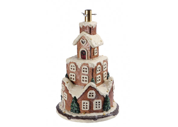 Base per albero di Natale in magnesia casetta 4 led