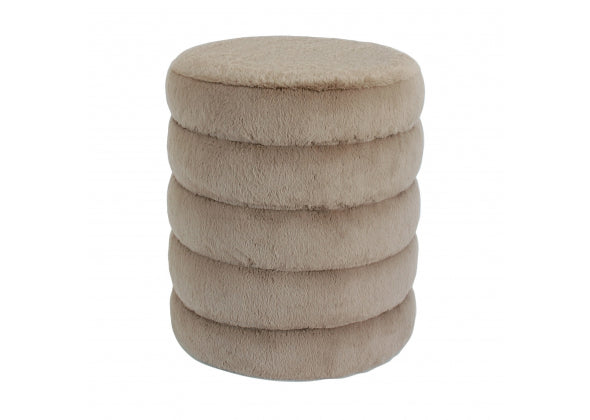 Pouf rotondo in velluto marrone scuro dimensioni cm. 40 x h. cm. 48,5