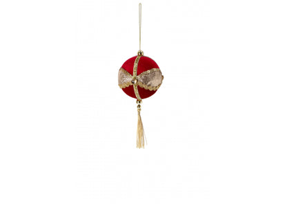 Pallina di natale in polistirolo e tessuto 8 cm