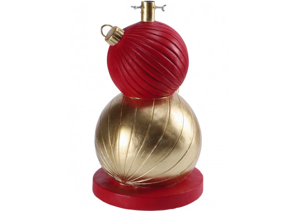 Base albero di natale in magnesio pallina di natale oro e rosso cm. 32 x h. cm. 58