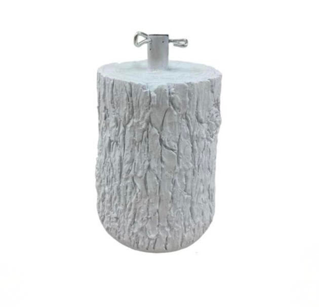 Tronco base albero di natale 35cm bianco