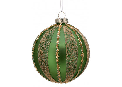 Set 12 sfere di natale verde in vetro da 8 cm