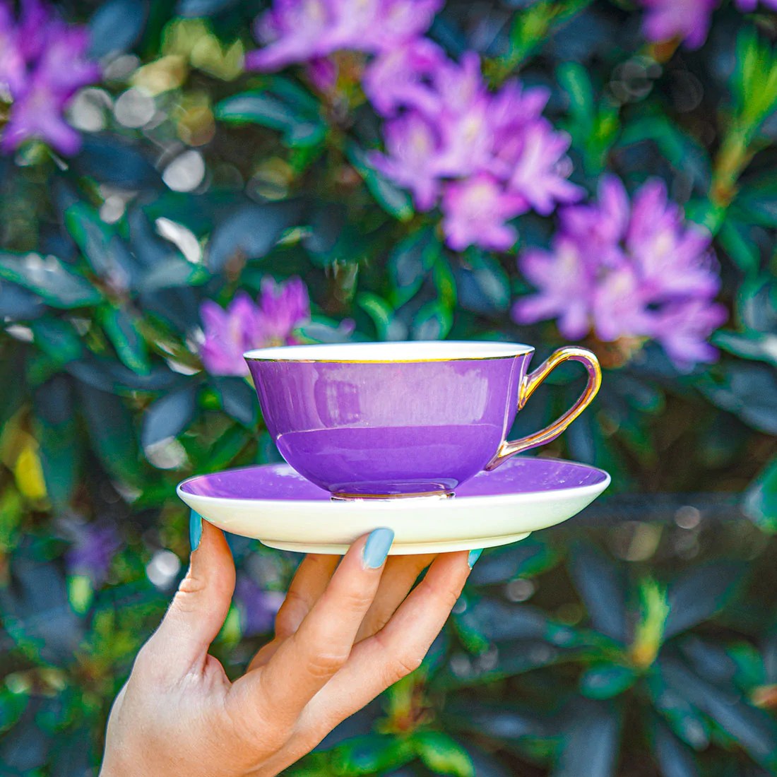 Piccaddilly-Tea-Cup-Purple-Flowers